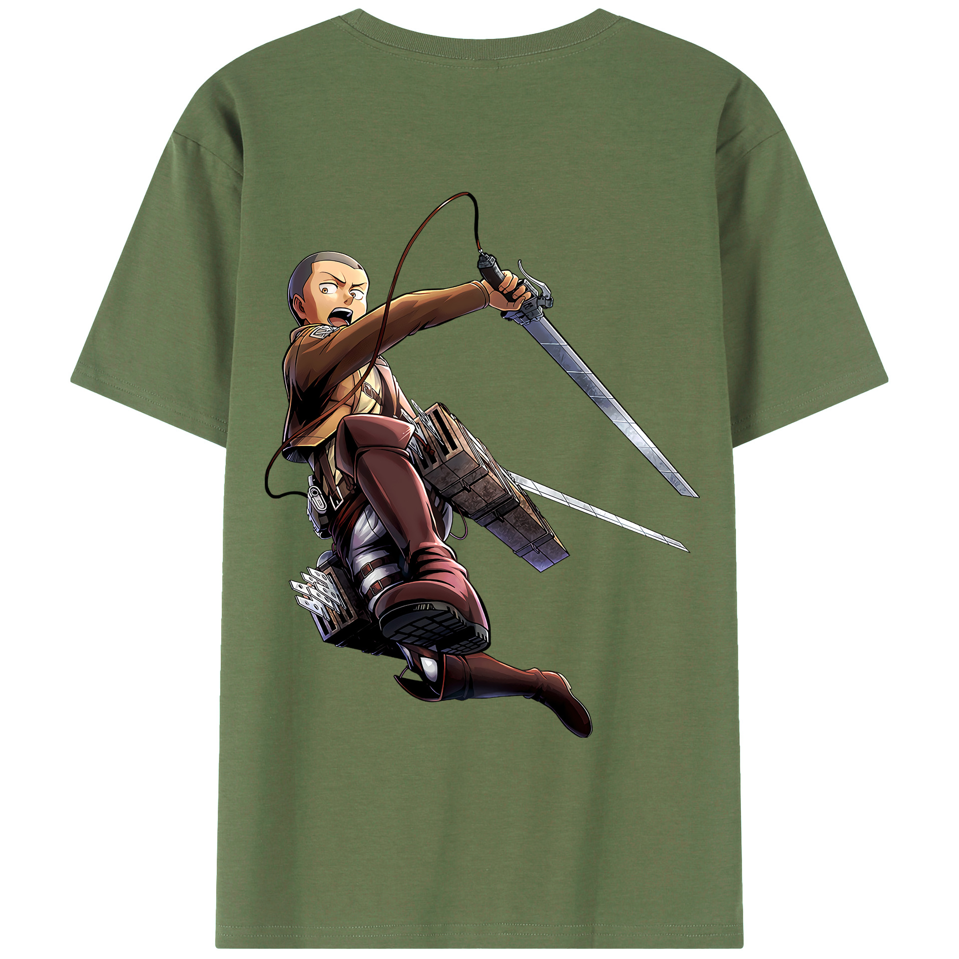 （画像用） 進撃の巨人 コニー·スプリンガー Attack on Titan Connie Springer 綿100％ メンズ半袖Tシャツ（バックプリント） 通気性